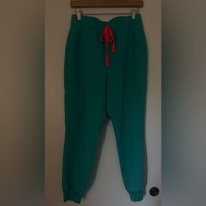 Figs Teal Scrub Pants Joggers Womens Size Medium Petite